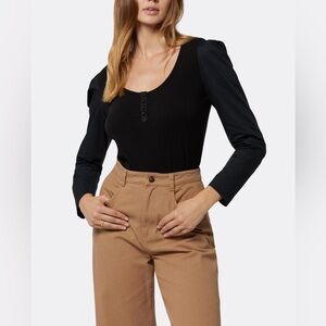 Joie Nadine Women’s Black Button Front Long Sleeve Top Size Medium NWT